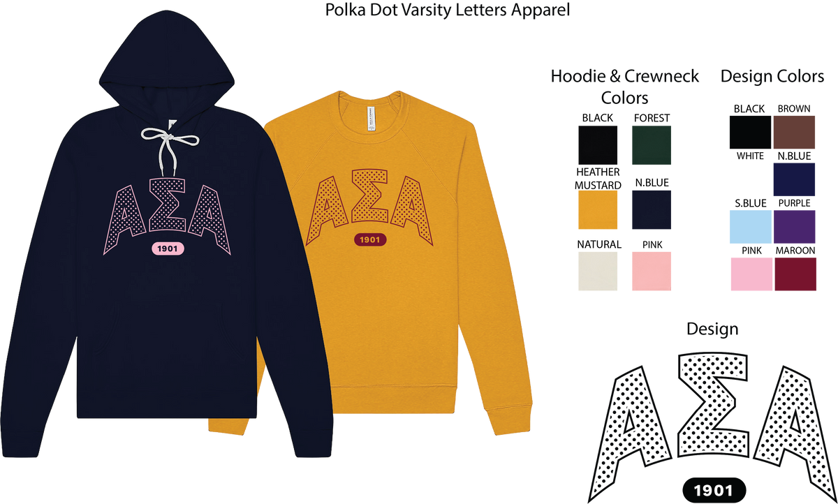 Alpha Sigma Alpha Varsity Polka Dot Crewneck