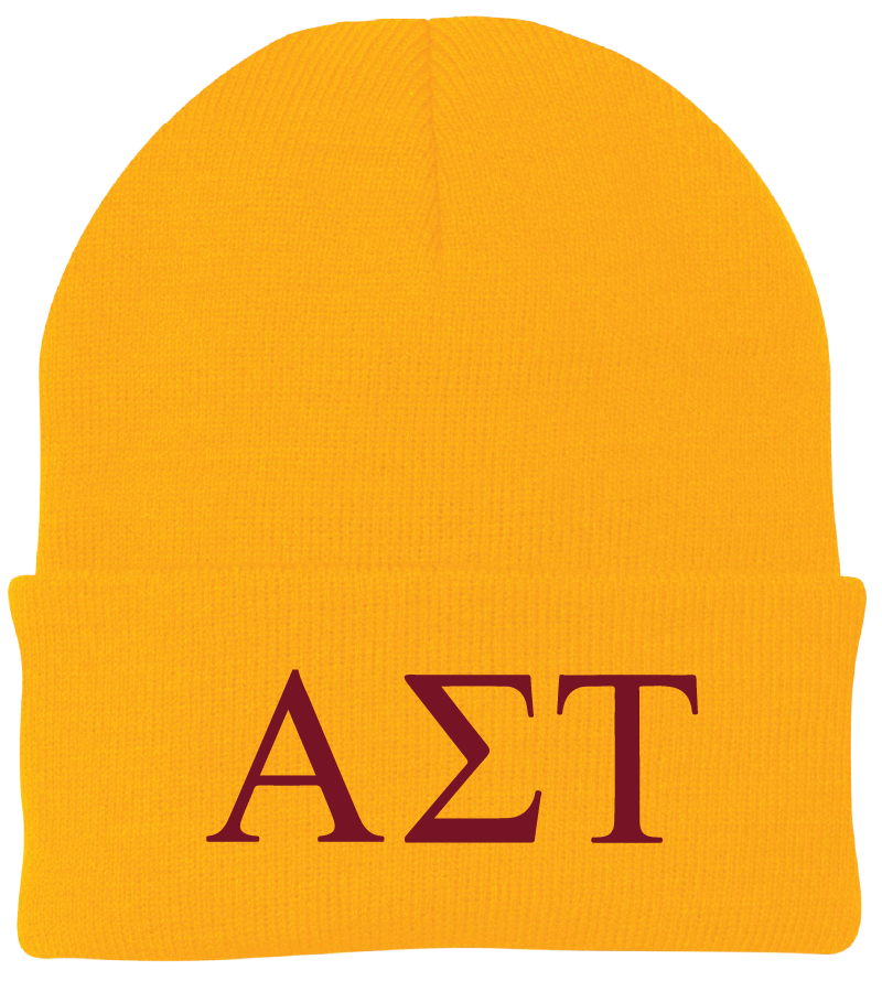 Alpha Sigma Tau Lettered Beanies