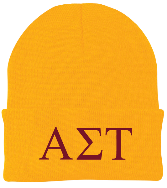 Alpha Sigma Tau Lettered Beanies
