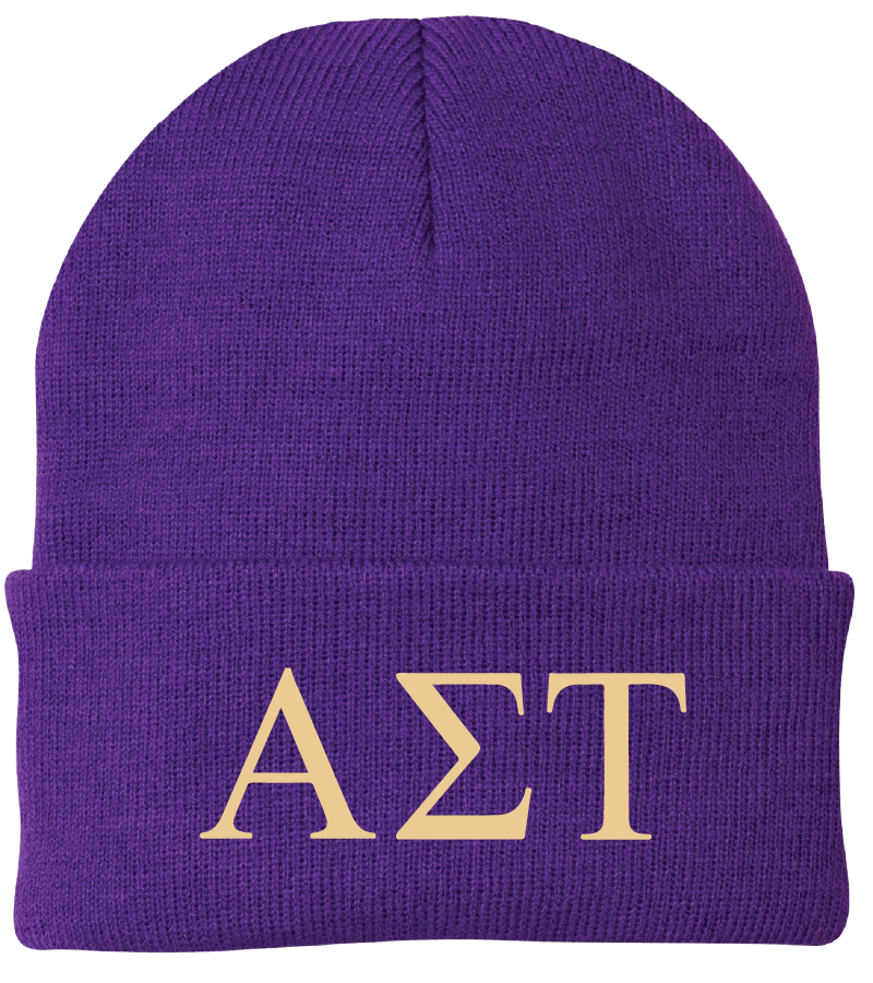 Alpha Sigma Tau Lettered Beanies