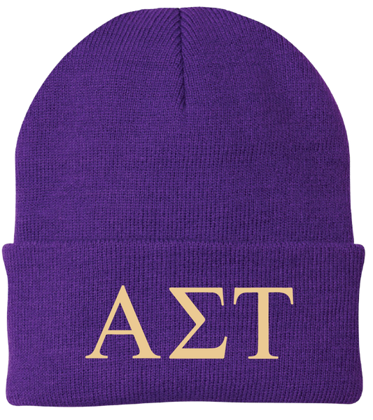 Alpha Sigma Tau Lettered Beanies