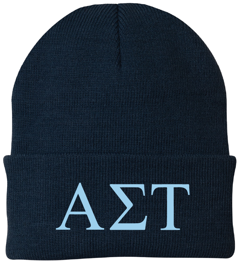 Alpha Sigma Tau Lettered Beanies