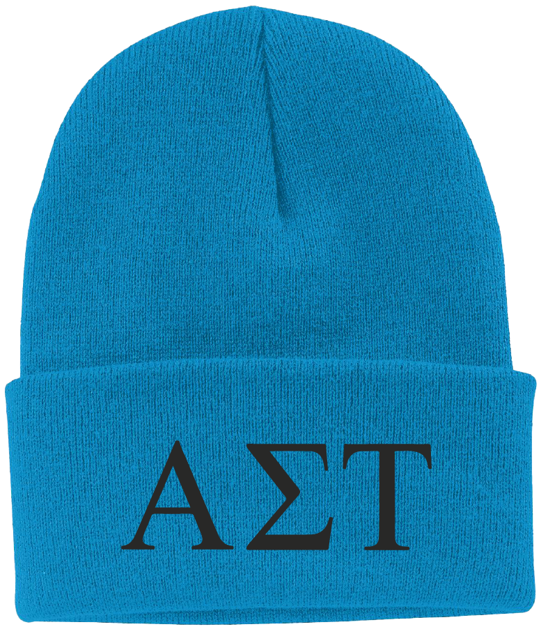 Alpha Sigma Tau Lettered Beanies