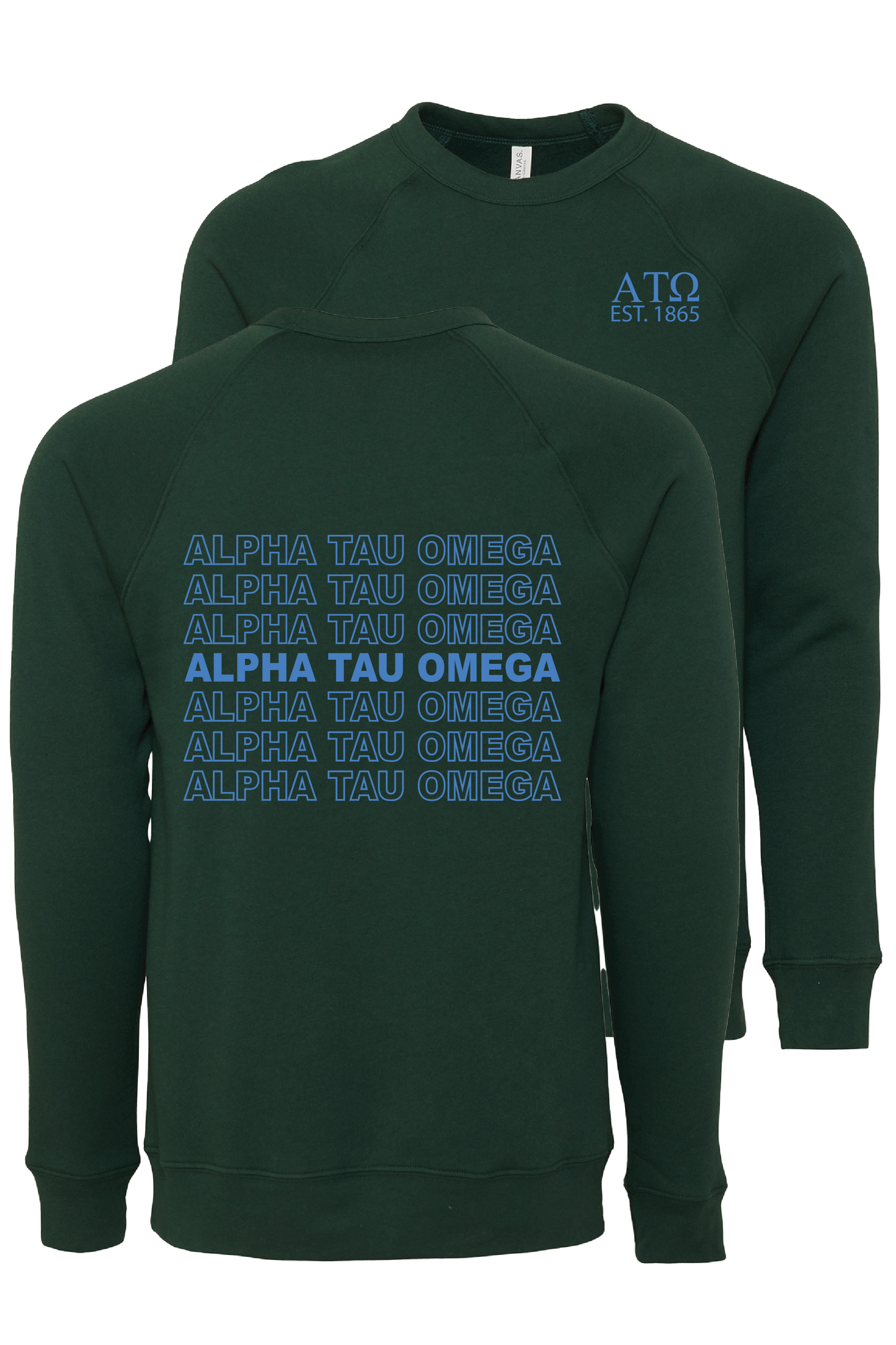 Alpha Tau Omega Repeating Name Crewneck Sweatshirts