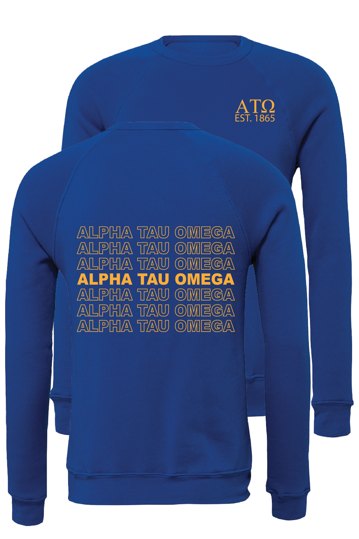 Alpha Tau Omega Repeating Name Crewneck Sweatshirts