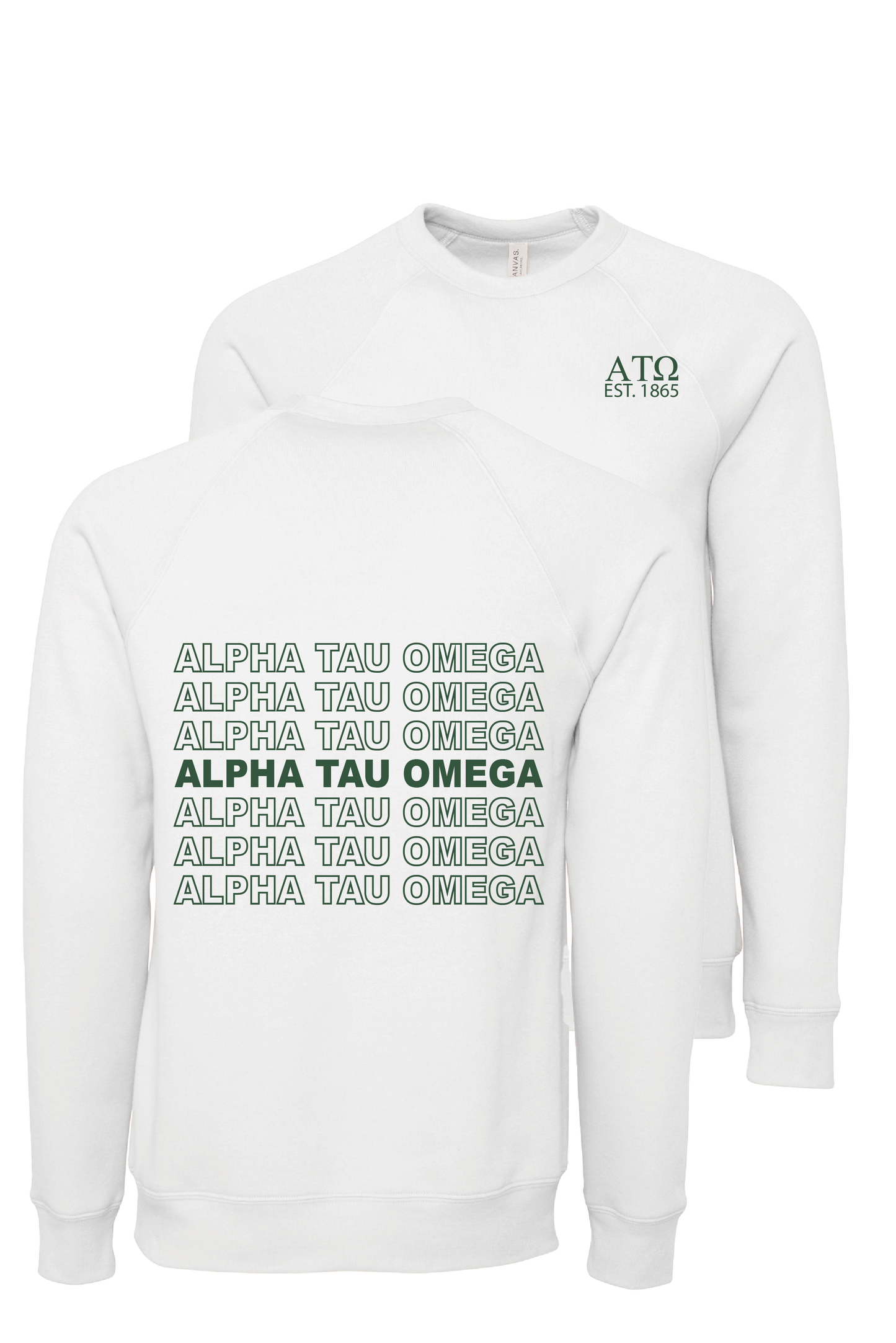 Alpha Tau Omega Repeating Name Crewneck Sweatshirts