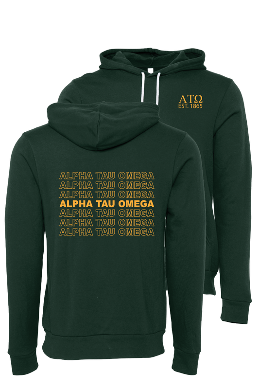 Alpha Tau Omega Repeating Name Hooded Sweatshirts