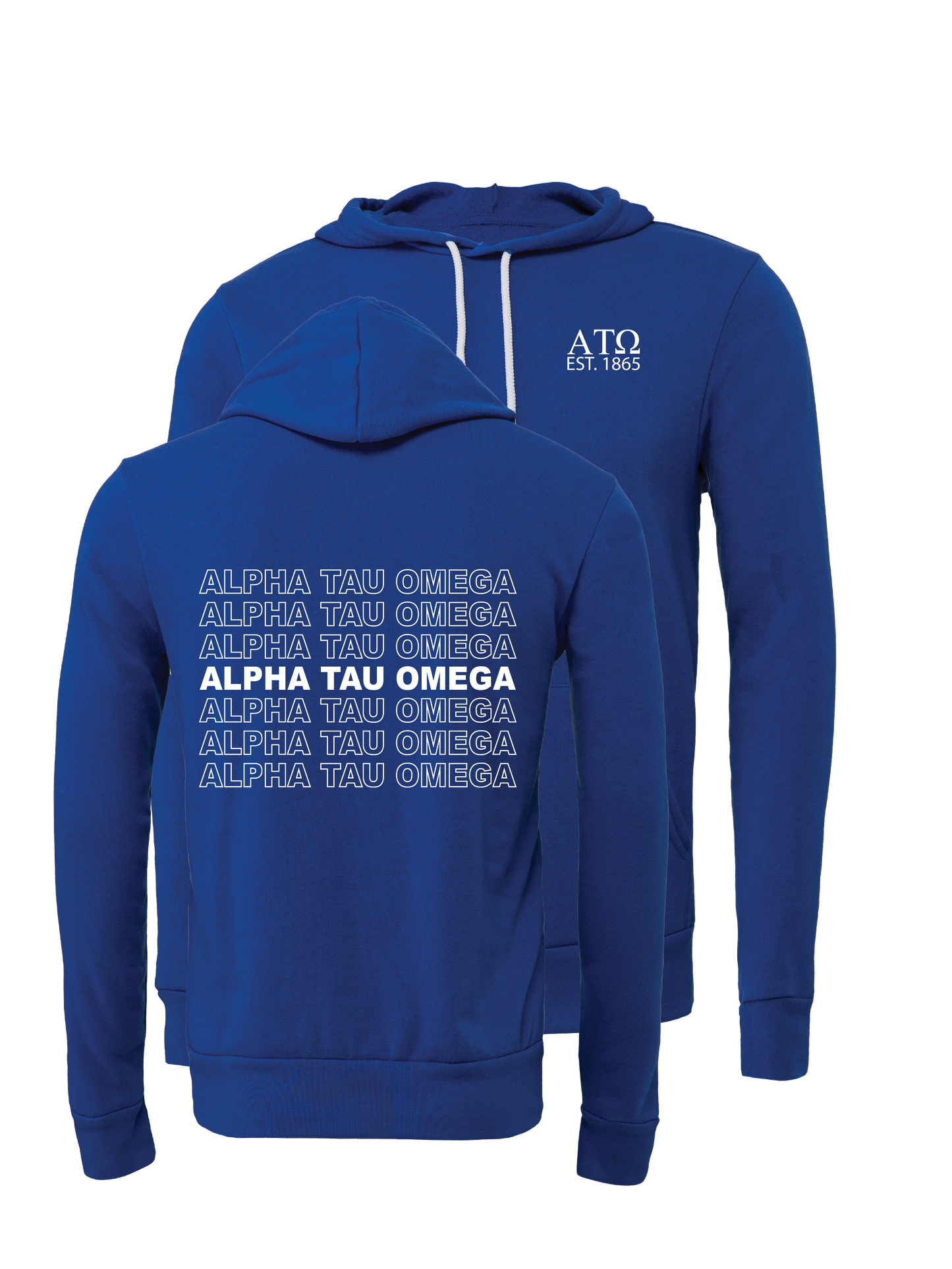 Alpha Tau Omega Repeating Name Hooded Sweatshirts