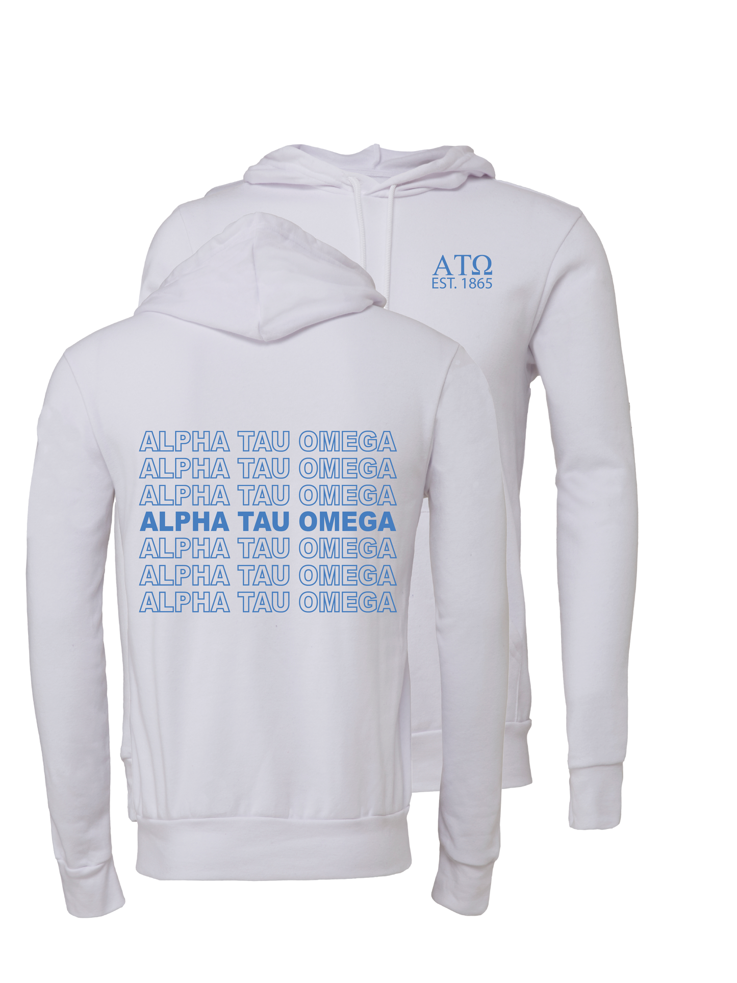 Alpha Tau Omega Repeating Name Hooded Sweatshirts