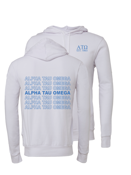 Alpha Tau Omega Repeating Name Hooded Sweatshirts