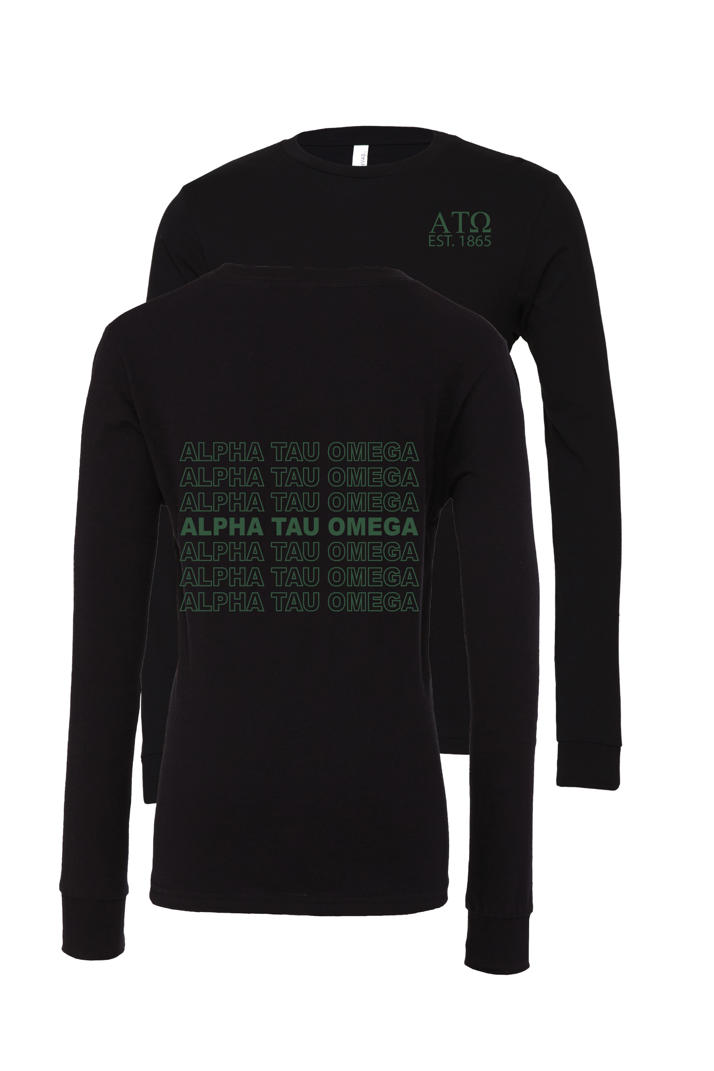 Alpha Tau Omega Repeating Name Long Sleeve T-Shirts