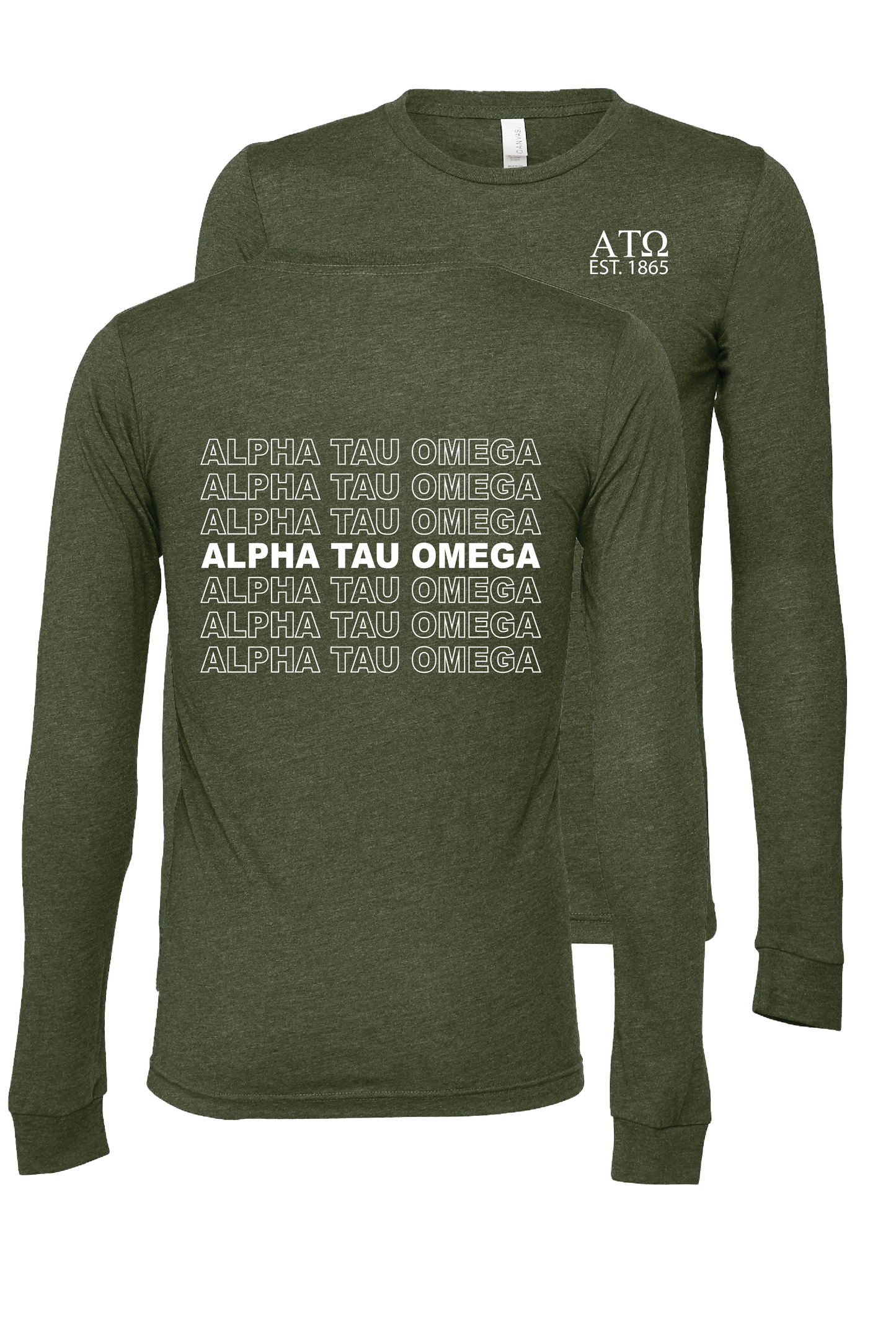 Alpha Tau Omega Repeating Name Long Sleeve T-Shirts