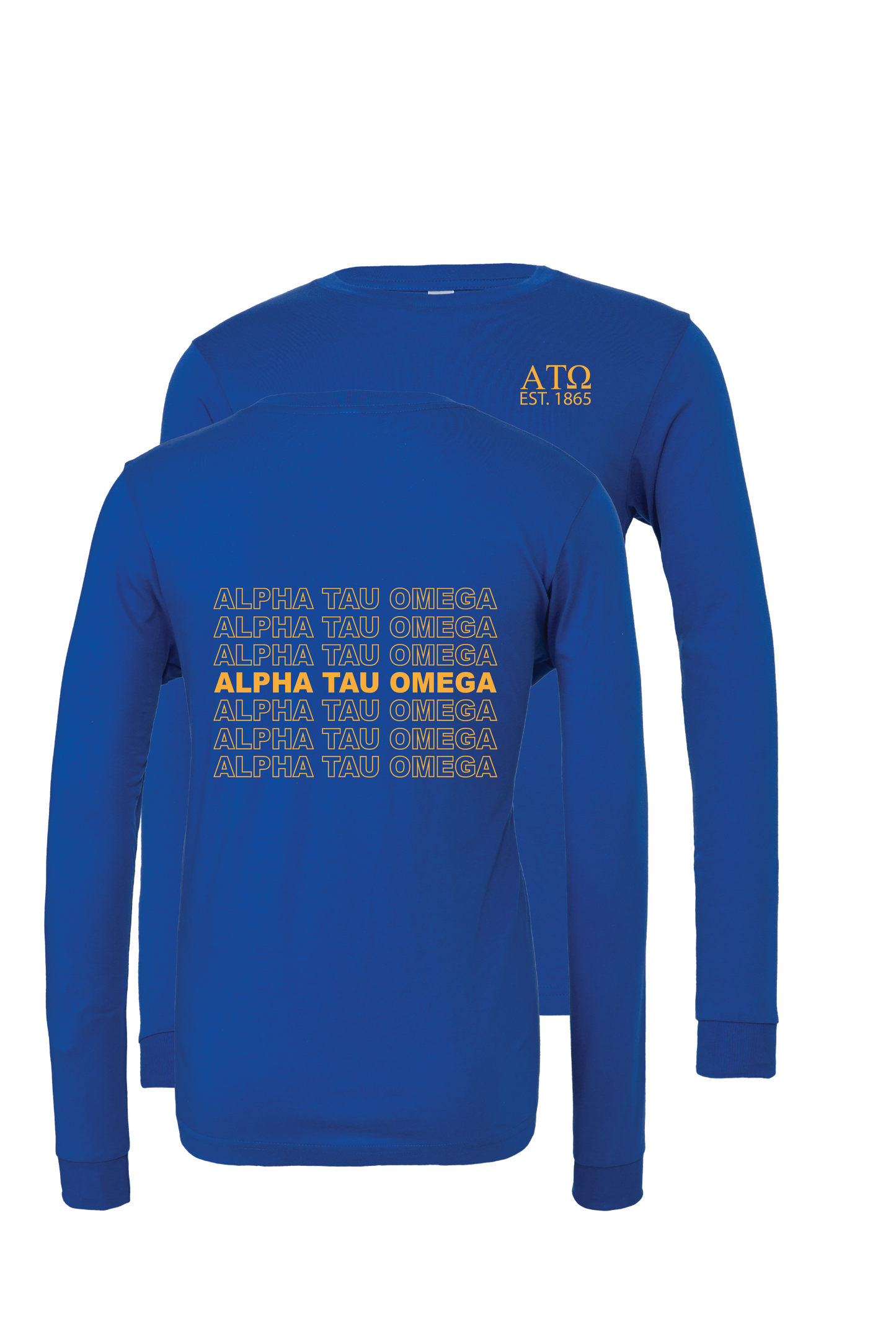 Alpha Tau Omega Repeating Name Long Sleeve T-Shirts