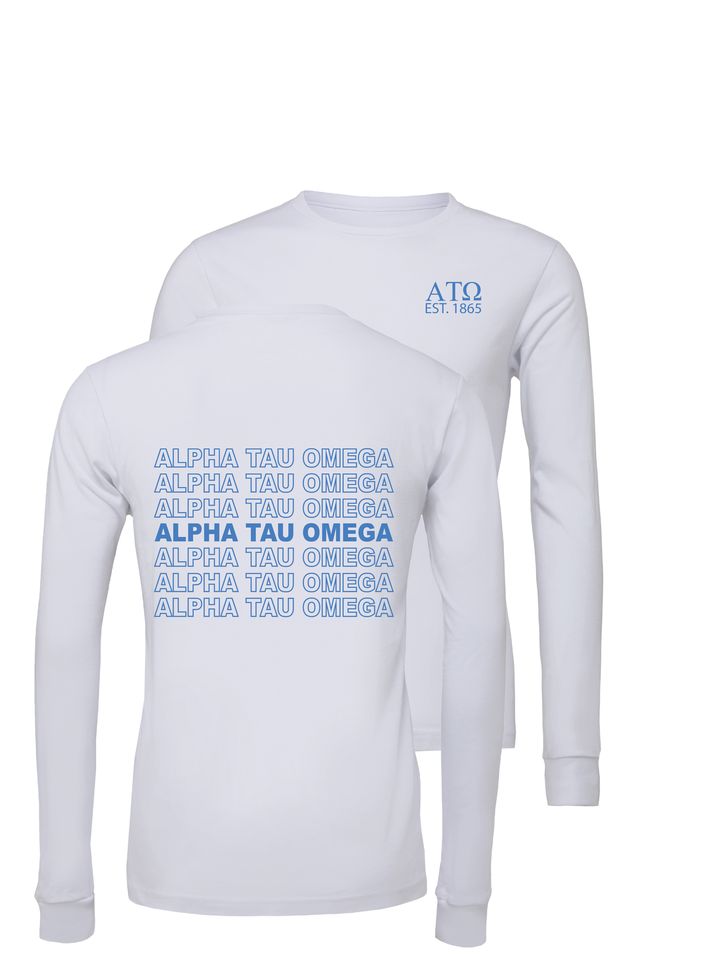 Alpha Tau Omega Repeating Name Long Sleeve T-Shirts