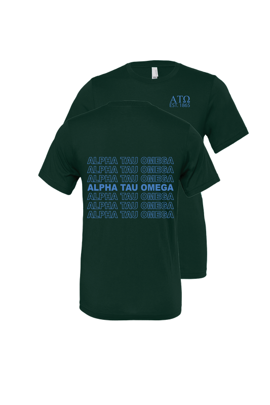 Alpha Tau Omega Repeating Name Short Sleeve T-Shirts