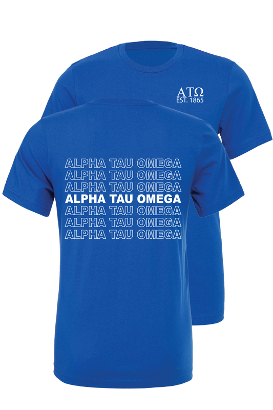 Alpha Tau Omega Repeating Name Short Sleeve T-Shirts