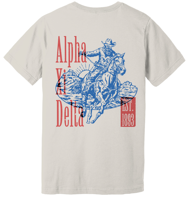 Alpha Xi Delta Cowboy Graphic T-Shirt