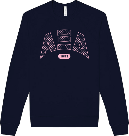 Alpha Xi Delta Varsity Polka Dot Crewneck