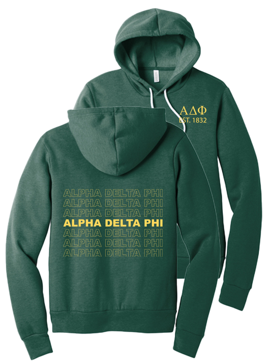 Alpha Delta Phi Repeating Name Hooded Sweatshirts
