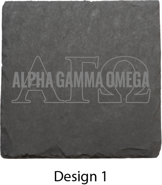 Alpha Gamma Omega Stone Coasters - 4-Pack