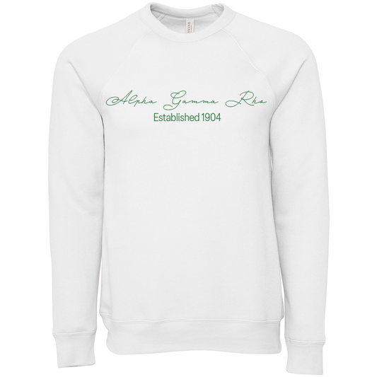 Alpha Gamma Rho Embroidered Scripted Name Crewneck Sweatshirts