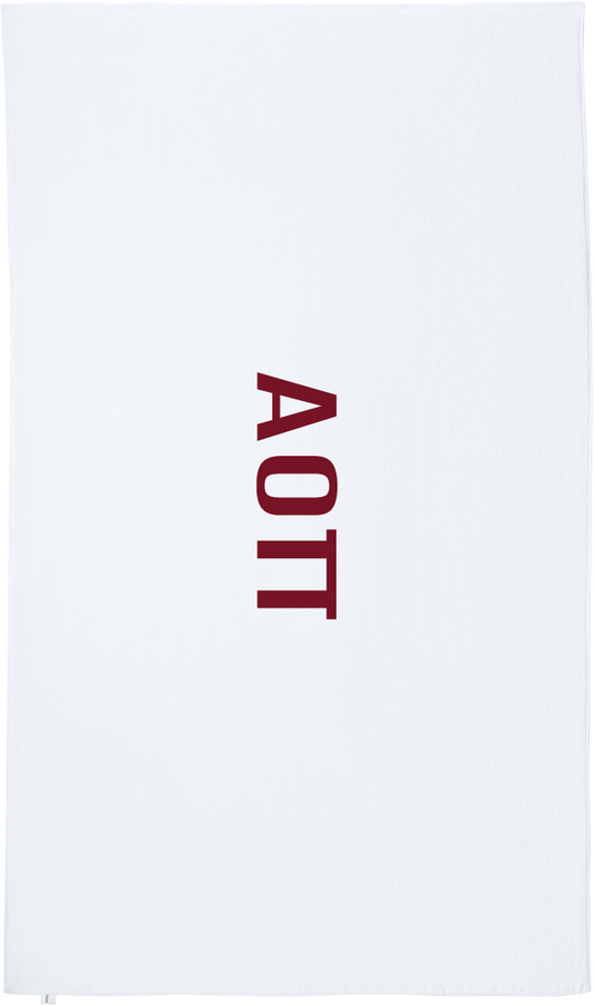 Alpha Omicron Pi Lettered Beach Towels