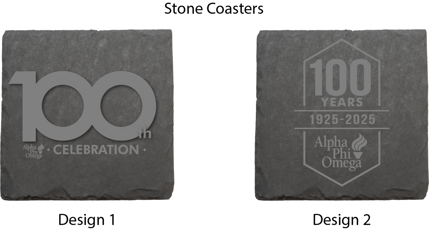 Alpha Phi Omega Centennial Celebration Stone Coasters - 4-Pack (Copy)
