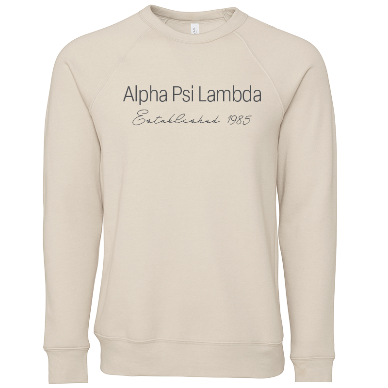 Alpha Psi Lambda Embroidered Printed Name Crewneck Sweatshirts
