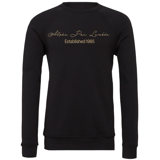 Alpha Psi Lambda Embroidered Scripted Name Crewneck Sweatshirts