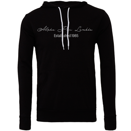 Alpha Psi Lambda Embroidered Scripted Name Hooded Sweatshirts