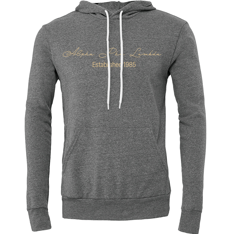 Alpha Psi Lambda Embroidered Scripted Name Hooded Sweatshirts
