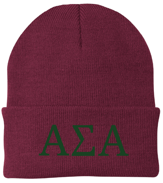 Alpha Sigma Alpha Lettered Beanies