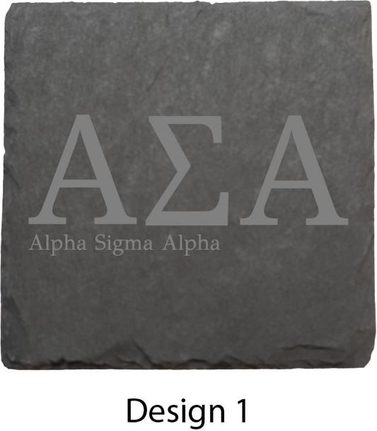 Alpha Sigma Alpha Stone Coasters - 4-Pack
