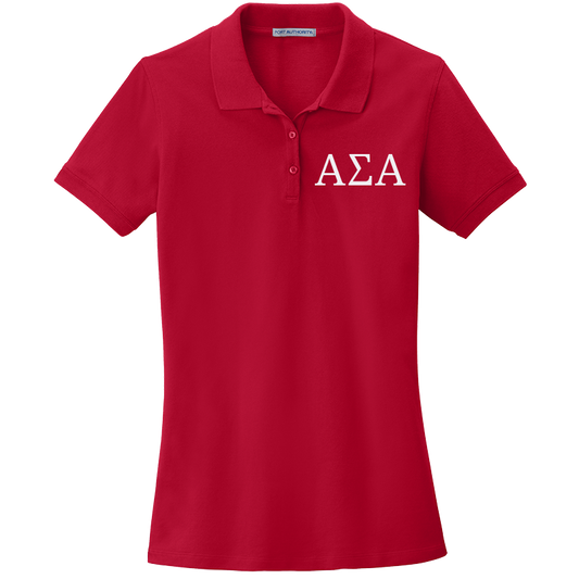Alpha Sigma Alpha Ladies' Embroidered Polo Shirt