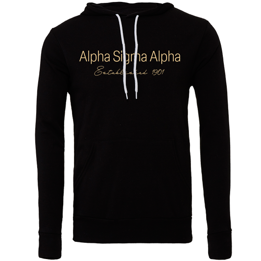 Alpha Sigma Alpha Embroidered Printed Name Hooded Sweatshirts