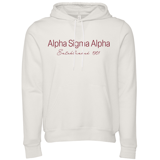 Alpha Sigma Alpha Embroidered Printed Name Hooded Sweatshirts