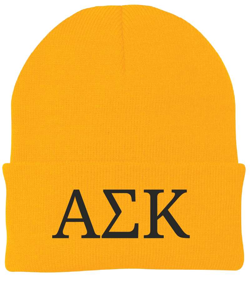 Alpha Sigma Kappa Lettered Beanies