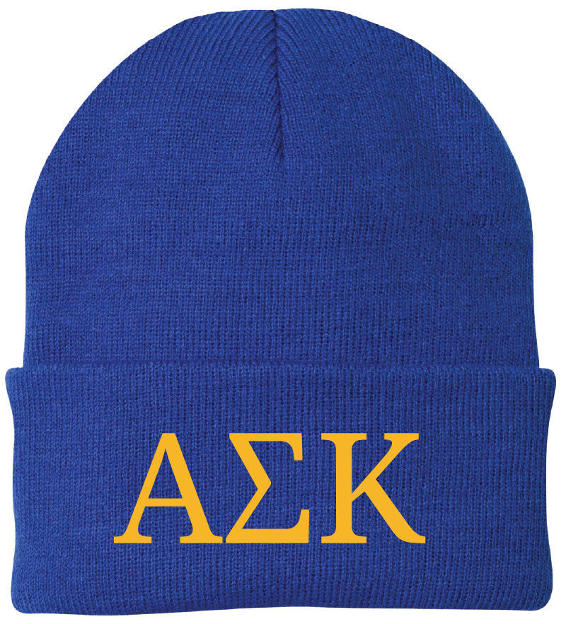 Alpha Sigma Kappa Lettered Beanies