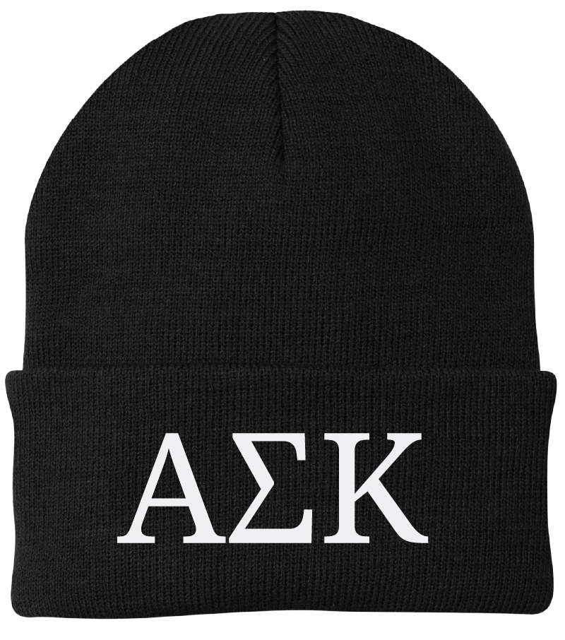 Alpha Sigma Kappa Lettered Beanies