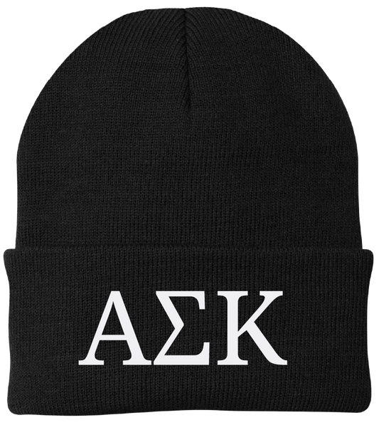 Alpha Sigma Kappa Lettered Beanies