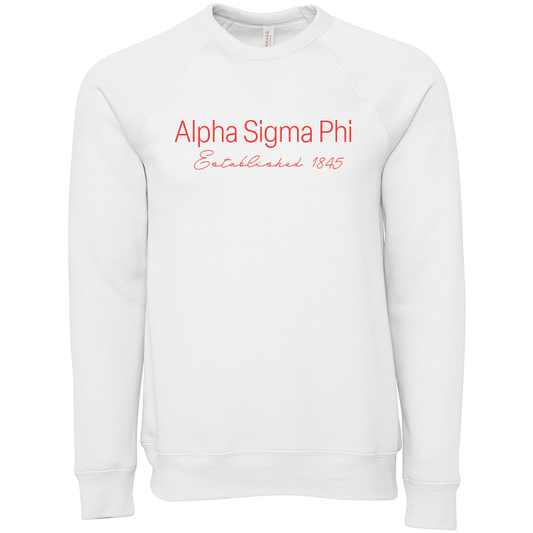 Alpha Sigma Phi Embroidered Printed Name Crewneck Sweatshirts