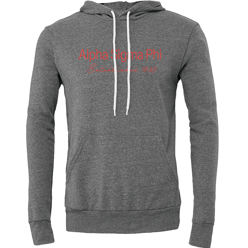 Alpha Sigma Phi Embroidered Printed Name Hooded Sweatshirts