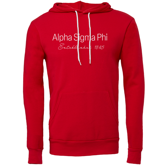 Alpha Sigma Phi Embroidered Printed Name Hooded Sweatshirts