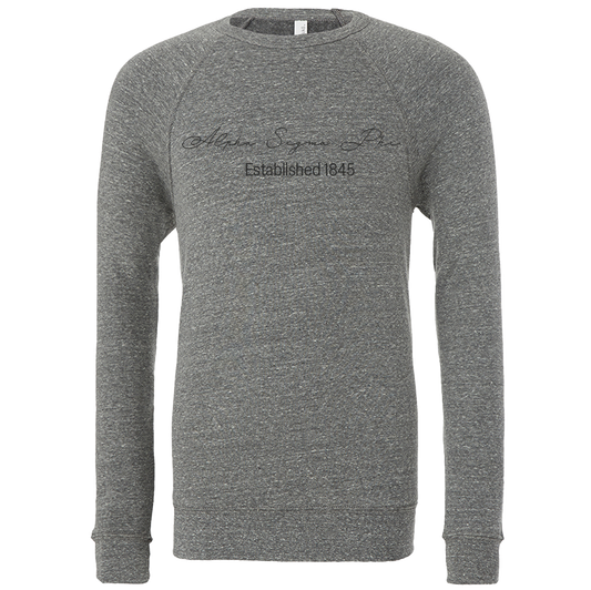 Alpha Sigma Phi Embroidered Scripted Name Crewneck Sweatshirts