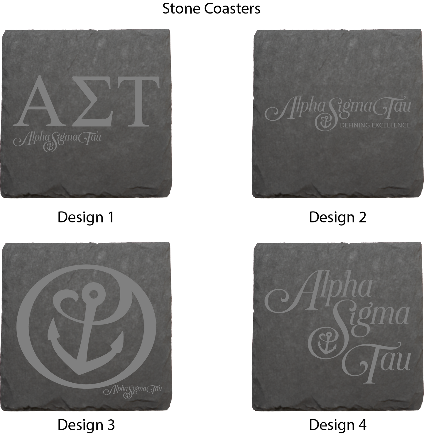 Alpha Sigma Tau Stone Coasters - 4-Pack