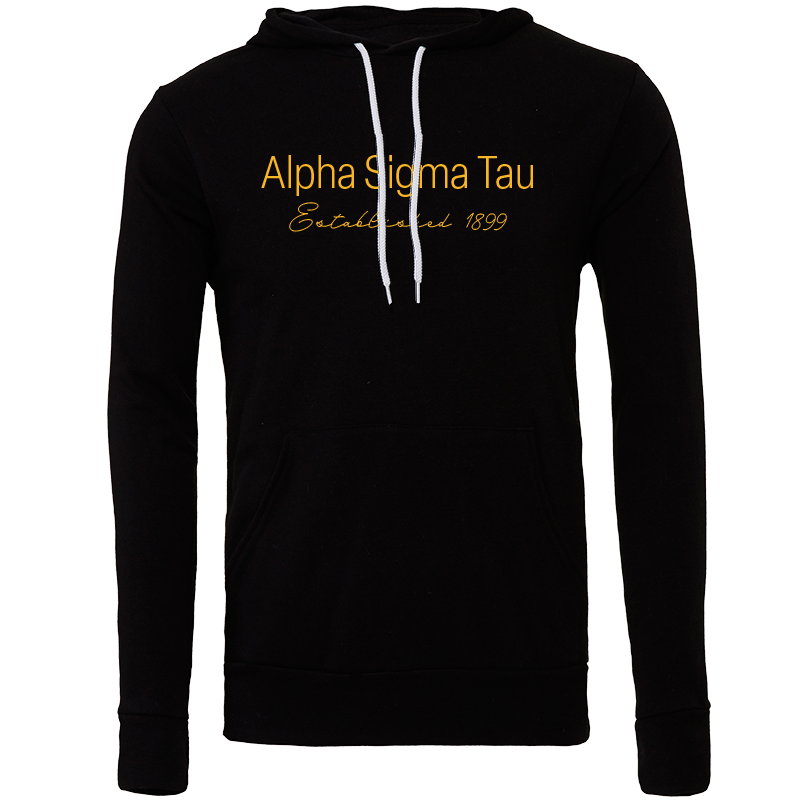 Alpha Sigma Tau Embroidered Printed Name Hooded Sweatshirts
