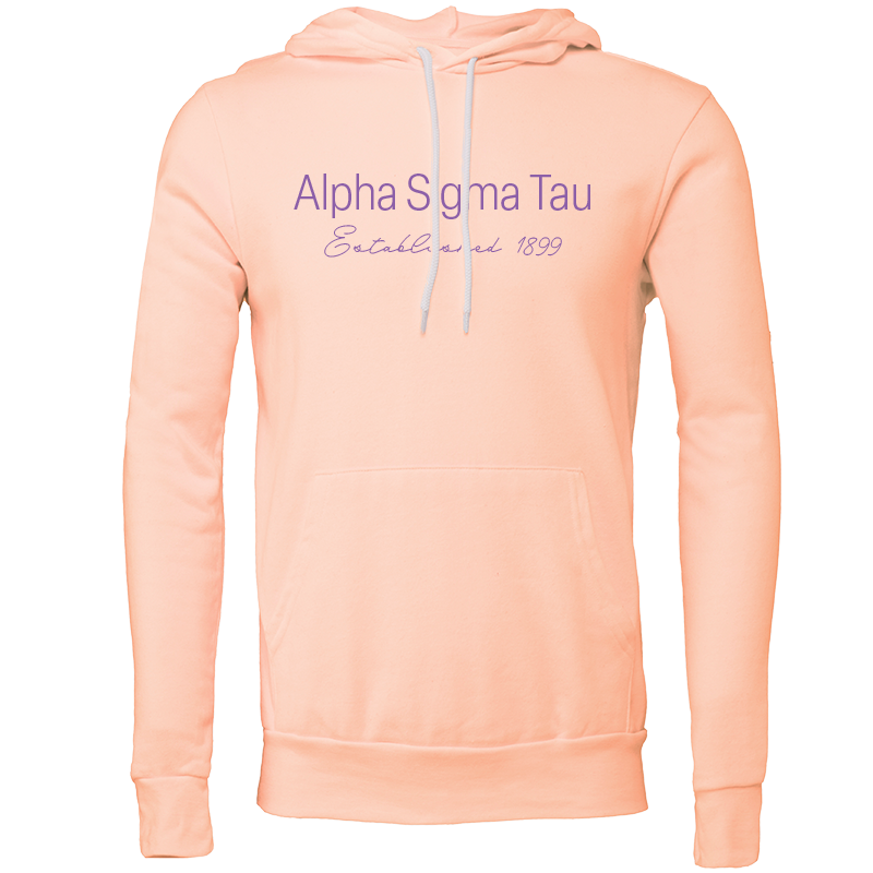 Alpha Sigma Tau Embroidered Printed Name Hooded Sweatshirts