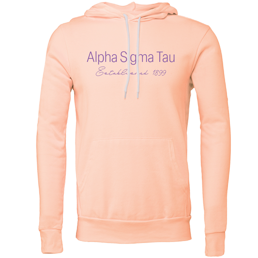 Alpha Sigma Tau Embroidered Printed Name Hooded Sweatshirts