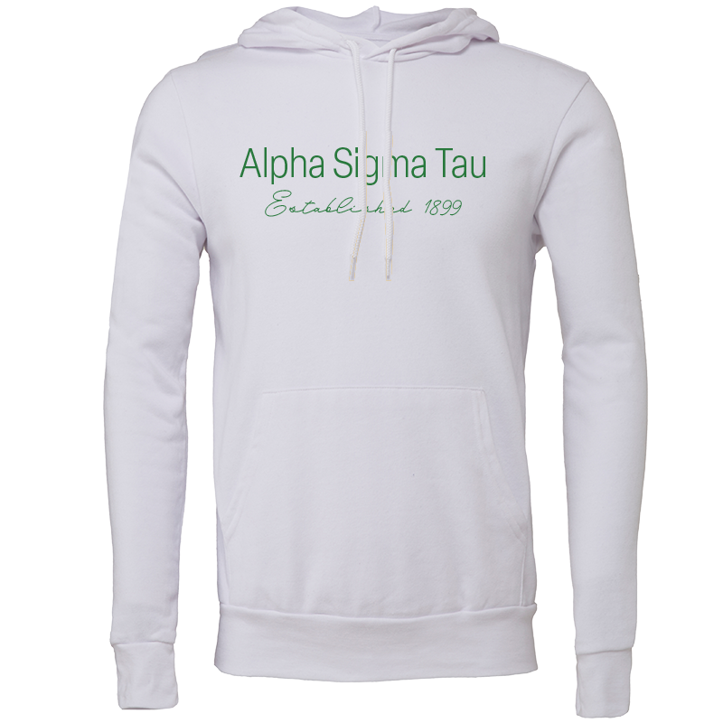Alpha Sigma Tau Embroidered Printed Name Hooded Sweatshirts