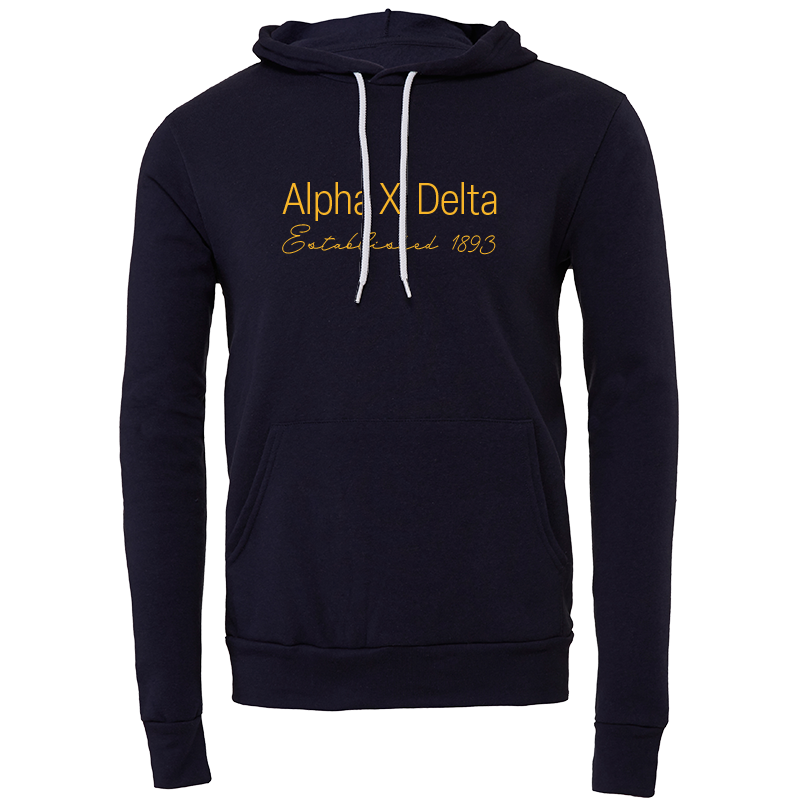 Alpha Xi Delta Embroidered Printed Name Hooded Sweatshirts